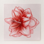 ピンク図解入りの、写真付きのと白のアマリリス ジグソーパズル (横)