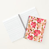 ピンク図解入りの、写真付きののフローラ手書きパターン ノートブック (内部)