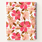 ピンク図解入りの、写真付きののフローラ手書きパターン ノートブック (裏面)