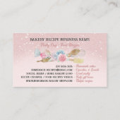 ピンク図解入りの、写真付きのの光沢ベーカリー 名刺 (裏面)