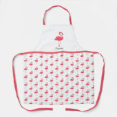 ピンク図解入りの、写真付きのフラミンゴの鳥の型紙名 エプロン (正面)