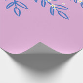 ピンク図解入りの、写真付きの色の背景に黄色の鳥 ラッピングペーパー (角)