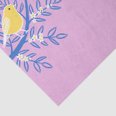 ピンク図解入りの、写真付きの色の背景に黄色の鳥 薄葉紙 (詳細)