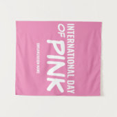 ピンク国際的のカスタマイズ可能な日 タペストリー (正面(横))