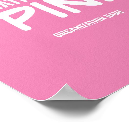 ピンク国際的のカスタマイズ可能な日 ポスター (角)