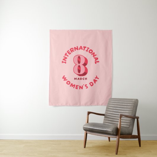 ピンク国際的ウィメンズデーの3月8日 タペストリー (インサイチュ)