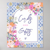 ピンク地中海ののフローラカードとギフトを並べる ポスター (正面)