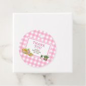 ピンク地元で栽培された農家市場ベビーシャワーのラウンド フェイバータグ (インサイチュ)