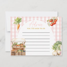 ピンク地元で育った新鮮な市場ベビーシャワーアドバイス ポストカード