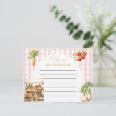 ピンク地元で育った新鮮な市場ベビーシャワーアドバイス ポストカード (スタンド正面)