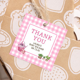 ピンク地元で育った赤ちゃんシャワー広場 フェイバータグ