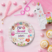 ピンク夏かわいい子供の女の子2甘い2誕生日 ペーパープレート (パーティー)