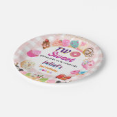 ピンク夏かわいい子供の女の子2甘い2誕生日 ペーパープレート (アングル)