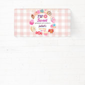 ピンク夏かわいい子供の女の子2甘い2誕生日 横断幕 (インサイチュ)