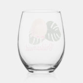 ピンク夏期グラムバチェロレッテ |花嫁メイド ステムなしワイングラス (裏面)