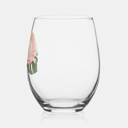 ピンク夏期グラムバチェロレッテ |花嫁 ステムなしワイングラス (左)