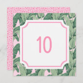 ピンク夏期グラム |テーブル番号 ノートカード (正面/裏面)