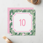 ピンク夏期グラム |テーブル番号 ノートカード (正面/裏面インサイチュ)