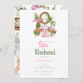 ピンク夏期グラム |バチェロレッテ週末 招待状 (正面/裏面)