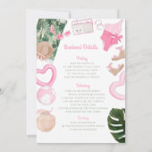 ピンク夏期グラム |バチェロレッテ週末 招待状 (裏面)