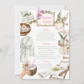 ピンク夏期グラム |バチェロレッテ週末 招待状 (裏面)