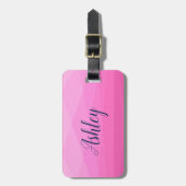 ピンク多角形 ラゲッジタグ (正面縦)