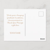 ピンク大エレガント学院招待状葉書 ポストカード (裏面)