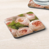 ピンク大切のバラ コースター (左側)