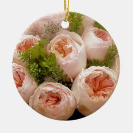 ピンク大切のバラ セラミックオーナメント