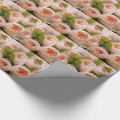 ピンク大切のバラ ラッピングペーパー (角)