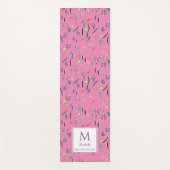 ピンク大切のフローラは神モノグラパーソナライズされたム ヨガマット (正面)