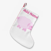 ピンク大切の子羊 スモールクリスマスストッキング (正面 (吊り時))