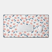 ピンク大切の小パターン（の模様が）ある型マット デスクマット (キーボード&マウス)