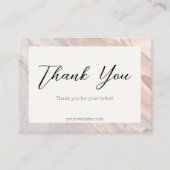 ピンク大理石ありがとうお客様サービスカード 名刺 (正面)