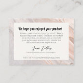 ピンク大理石ありがとうお客様サービスカード 名刺 (裏面)