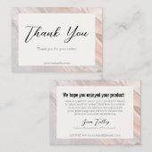 ピンク大理石ありがとうお客様サービスカード 名刺 (正面/裏面)