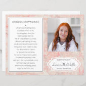 ピンク大理石お祝い生活葬式プログラム (正面/裏面)