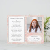 ピンク大理石お祝い生活葬式プログラム (スタンド正面)