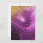 ピンク大理石とゴールドのストリーマー ハッピーリタイアメント 招待状 (裏面)