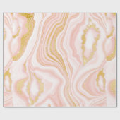 ピンク大理石と金ゴールドテクスチャ ラッピングペーパー (フラット)