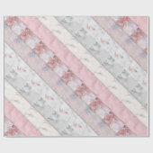 ピンク大理石のグリッターガラス輝くコラージュパーティー ラッピングペーパー (フラット)
