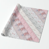 ピンク大理石のグリッターガラス輝くコラージュパーティー ラッピングペーパー (アンロールド)