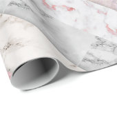 ピンク大理石のグリッターガラス輝くコラージュパーティー ラッピングペーパー (ロールコーナー)