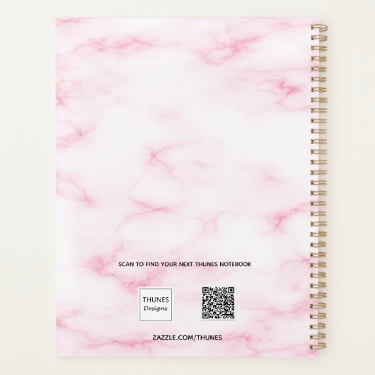 ピンク大理石の写真コラージュアポイントメント2026 プランナー手帳 (裏面)