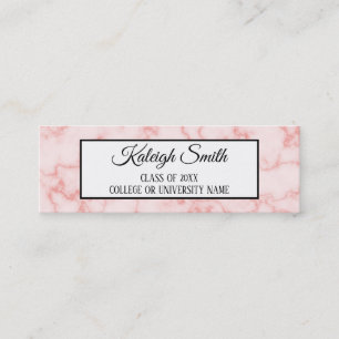 ピンク大理石の卒業式の挿入ネームカード コーリングカード