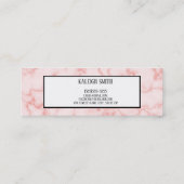 ピンク大理石の卒業式の挿入ネームカード コーリングカード (裏面)