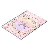 ピンク大理石の斑点モノグラム ノートブック (左側)