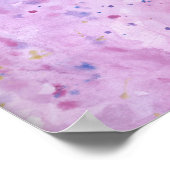 ピンク大理石の水彩スプラット ポスター (角)
