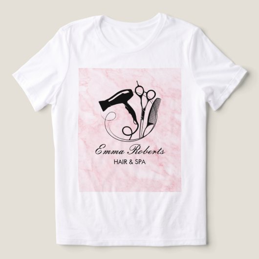 ピンク大理石の美容院 トライブレンドTシャツ (デザイン正面)