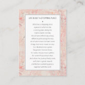 ピンク大理石の葬儀祈りの言葉カード付き写真 エンクロージャーカード (裏面)